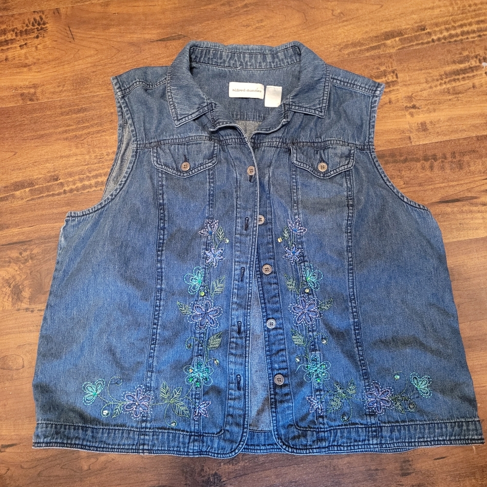 Alfred Dunner Blue Denim Vest